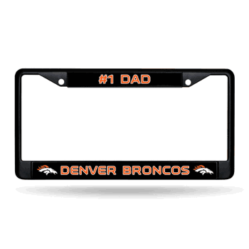 Denver Broncos #1 Dad Black Chrome Frame with Decal Inserts 12