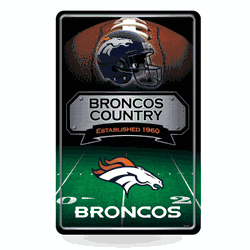 Denver Broncos  11" x 17" Metal Home Dcor Sign