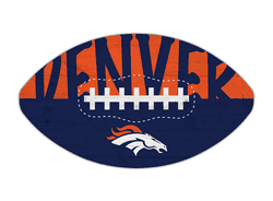 Denver Broncos 12" Football Cutout Sign with City Name