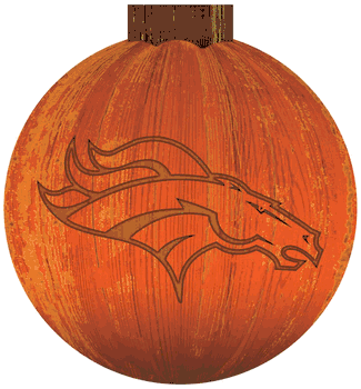 Denver Broncos 12 in. Halloween Pumpkin Sign