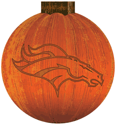 Denver Broncos 12 in. Halloween Pumpkin Sign