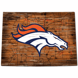 Denver Broncos 12" Mini Roadmap State Sign