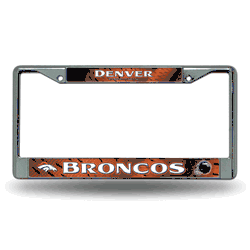Denver Broncos  12" x 6" Chrome Frame With Decal Inserts
