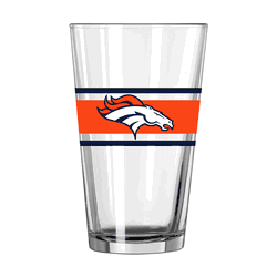 Denver Broncos 16oz Stripe Pint Glass