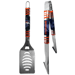 Denver Broncos 2 pc Steel Tailgate BBQ Set