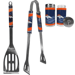 Denver Broncos 2pc BBQ Set with Tailgate Salt & Pepper Shakers