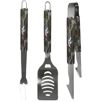 Denver Broncos 3 pc BBQ Set w/Mossy Oak Camo