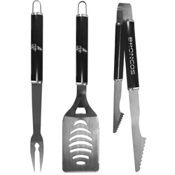 Denver Broncos 3 pc Steel BBQ Set in Black