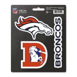 Denver Broncos 3 Piece Decal Sticker Set
