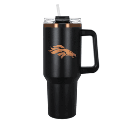 Denver Broncos 40oz Black and Copper Colossus Travel Mug with Straw