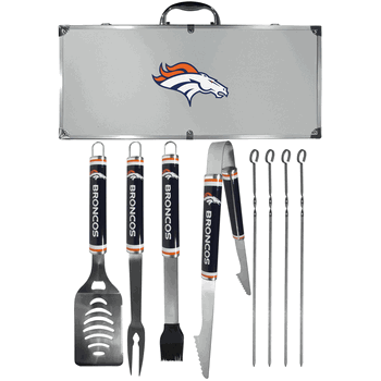 Denver Broncos 8 pc Logo BBQ Set