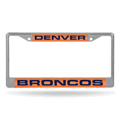 Denver Broncos Alternate 12" x 6" Laser Cut Chrome Frame