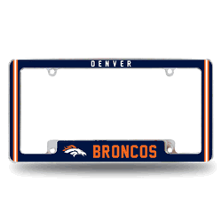 Denver Broncos Alternate Design All Over Chrome Frame