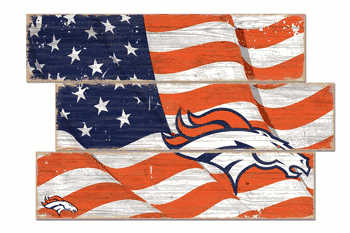Denver Broncos American Flag 3 Plank