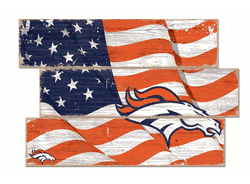 Denver Broncos American Flag 3 Plank
