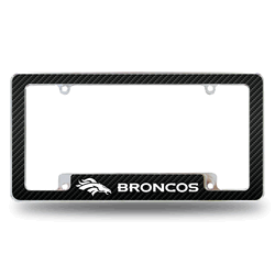 Denver Broncos Black 12" x 6" Chrome All Over Automotive License Plate Frame