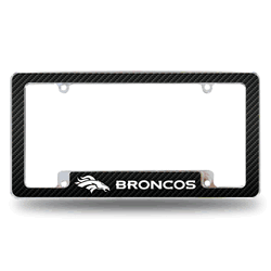Denver Broncos Black 12" x 6" Chrome All Over Automotive License Plate Frame for Car/Truck/SUV