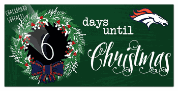 Denver Broncos Chalk Christmas Countdown 6x12 Sign