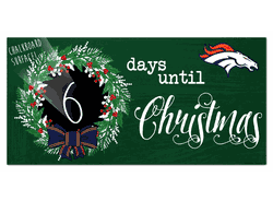Denver Broncos Chalk Christmas Countdown 6x12 Sign