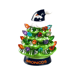 Denver Broncos Christmas Tree 4 Inch LED Tabletop