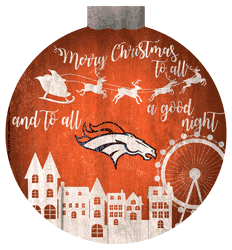 Denver Broncos Christmas Village 12in Wall Art