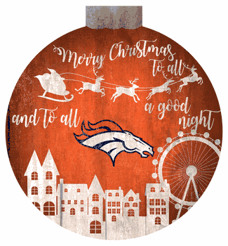 Denver Broncos Christmas Village 12in Wall Art