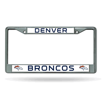 Denver Broncos Standard Chrome Frame with Plastic Inserts 12