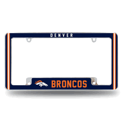 Denver Broncos Classic 12" x 6" Chrome All Over Automotive License Plate Frame