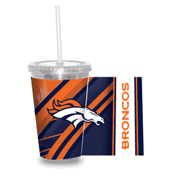 Denver Broncos Clear Tumbler W/Straw