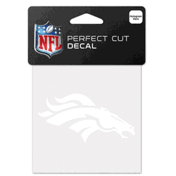 Denver Broncos Decal 4x4 Perfect Cut White