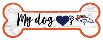 Denver Broncos Dog Bone 6x12 Sign