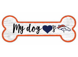 Denver Broncos Dog Bone 6x12 Sign