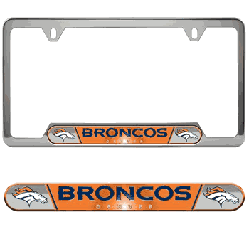 Denver Broncos Embossed License Plate Frame, 6.25in x 12.25in