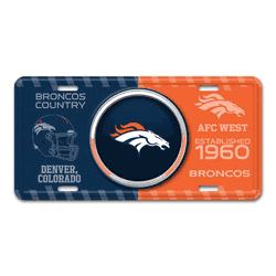 Denver Broncos Embossed Metal License Plate