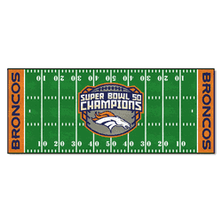 Denver Broncos Field Runner Mat - 30in. x 72in., 2016 Super Bowl L Champions