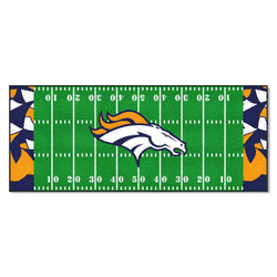 Denver Broncos Football Field Runner Mat - 30in. x 72in. XFIT Design