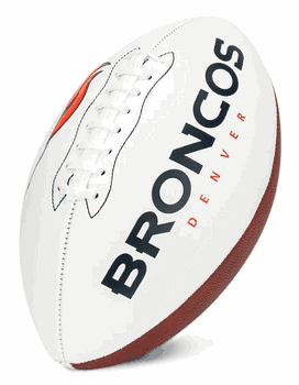 Denver Broncos Franklin NFL Team Signature Autograph White Panel Football