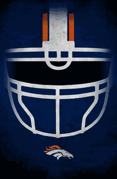 Denver Broncos Ghost Helmet 17x26