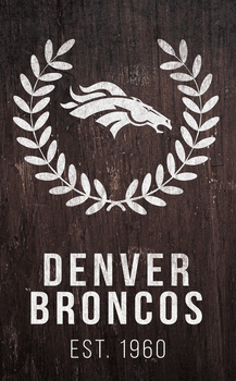 Denver Broncos Laurel Wreath 11x19 Sign