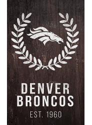 Denver Broncos Laurel Wreath 11x19 Sign