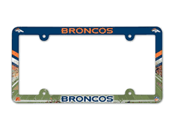 Denver Broncos License Plate Frame Plastic Full Color Style