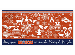 Denver Broncos Merry and Bright 6x12 Sign