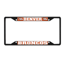 Denver Broncos Metal License Plate Frame Black Finish