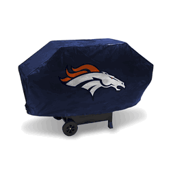 Denver Broncos Navy Deluxe Vinyl Grill Cover - 68" Wide/Heavy Duty/Velcro Staps