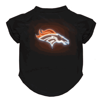 Denver Broncos Neon Pet T-Shirt, X-Small