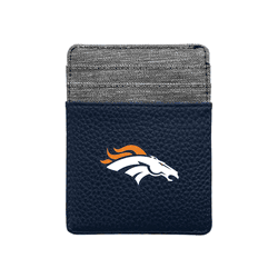 Denver Broncos Pebble Front Pocket Wallet Navy
