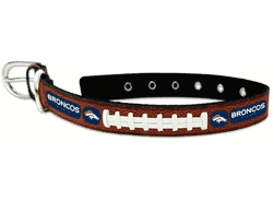Denver Broncos Pet Collar Leather Classic Football Size Large Super Bowl 50 Champ