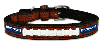 Denver Broncos Pet Collar Leather Classic Football Size Toy