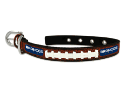 Denver Broncos Pet Collar Leather Size Small CO