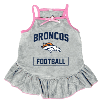 Denver Broncos Pet Dress Grey Type Medium